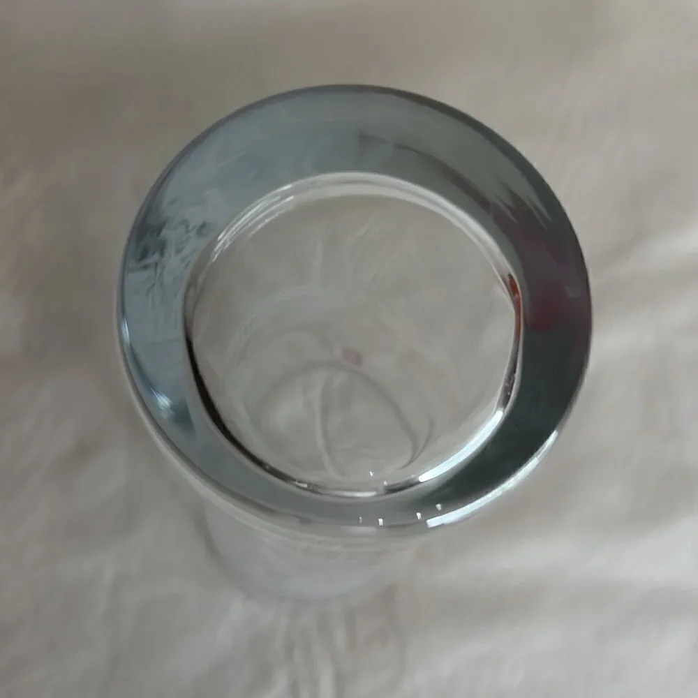 Peroni Beer Drinking Glass Clear Etched 8 1/4 Inches Tall 3 Inches Diameter